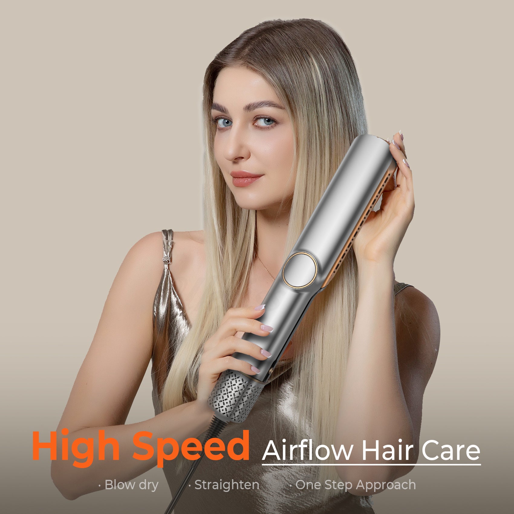 Straight Hair Straightener Blow Dryer 2-in-1 Hair Straightener Dry and Wet Dual-Use Hair Dryer Clip Negative Ion Hair Dryer Comb
