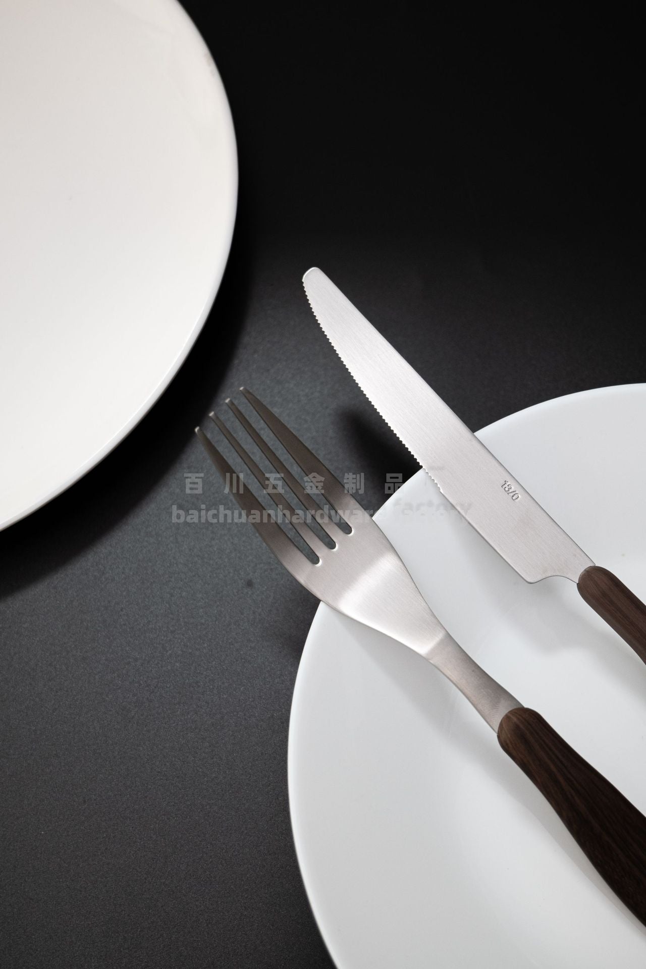 18/10Stainless Steel Western Tableware Set Imitation Wood Grain Handle Steak Knife Fork Spoon High-end Western Hotel Tableware