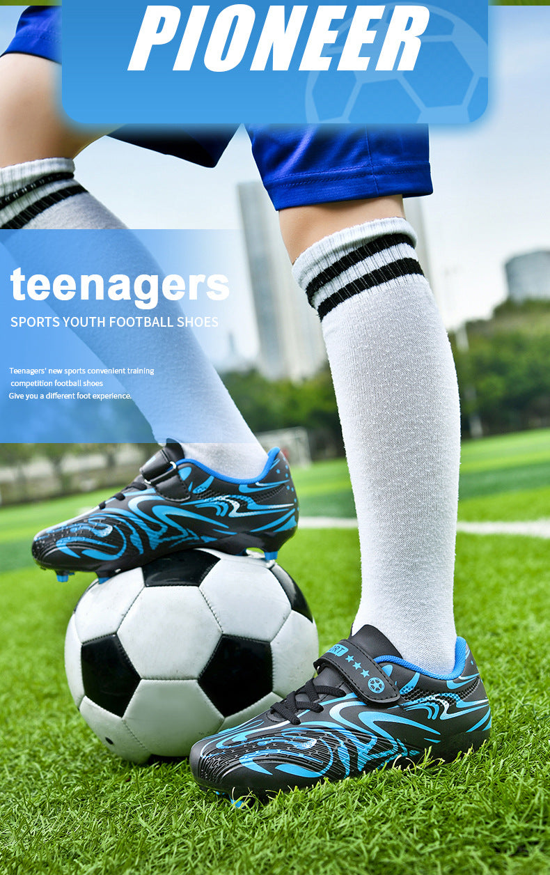 2025New Football Shoes for Men and Women, Medium and Large Children, Students, Long Spike Training Shoes, Youth Grass and Artificial Grass Field Sports