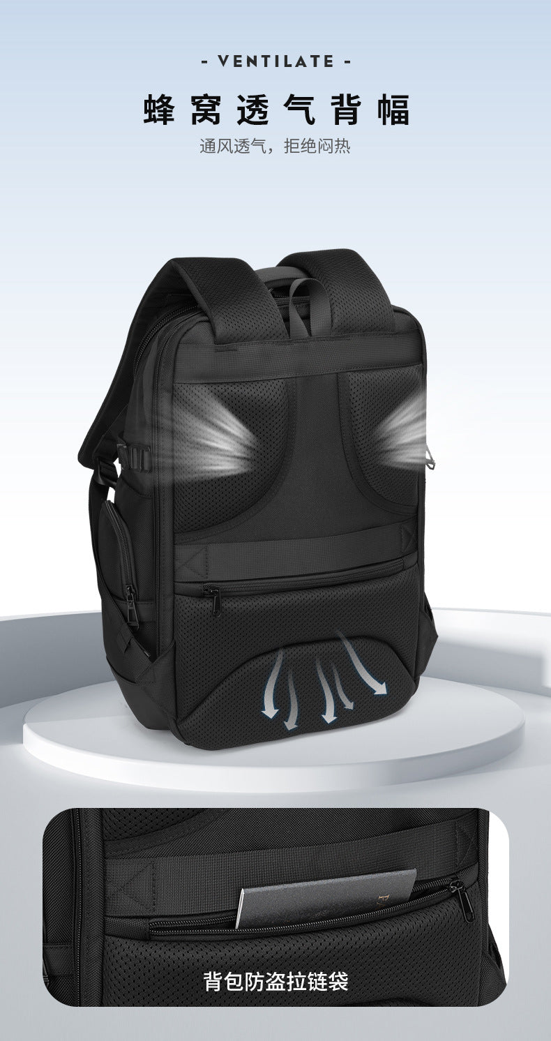 Business Backpack Men's Large Capacity Waterproof Computer Bag Multifunctional commuter backpack with a simple and sophisticated feel