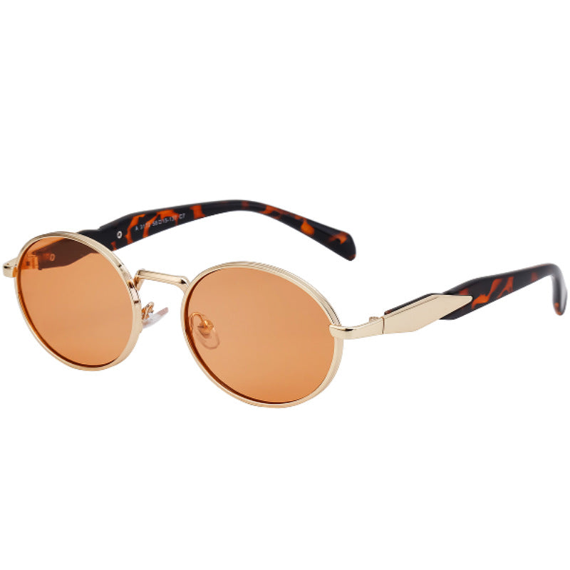 Oval Small Frame Sunglasses for Women, High-End Brand, European and American Style, Trendy UV Protection Sunglasses
