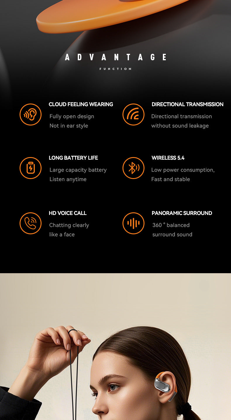 New M113Rotating Small Coconut Ball Dual Ear Noise Cancelling Wireless Bluetooth Earphones Air Bone Conduction Ear Hook Waterproof Sports