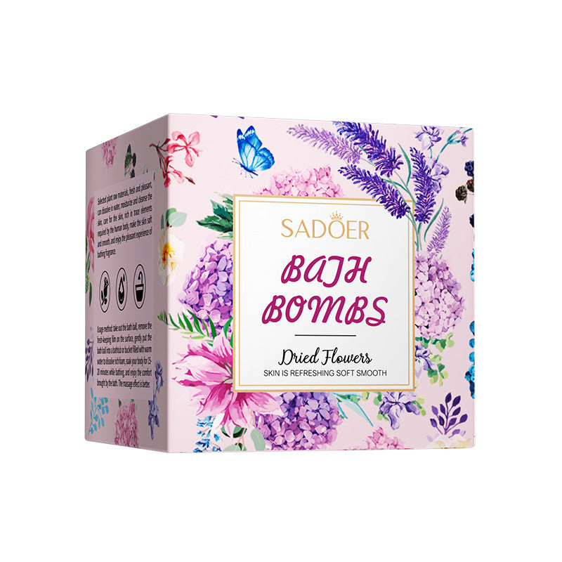 Full English Dried Flower Explosive Bath Salt Ball100gSADOER Clean Fragrance Bath Ball  Wholesale
