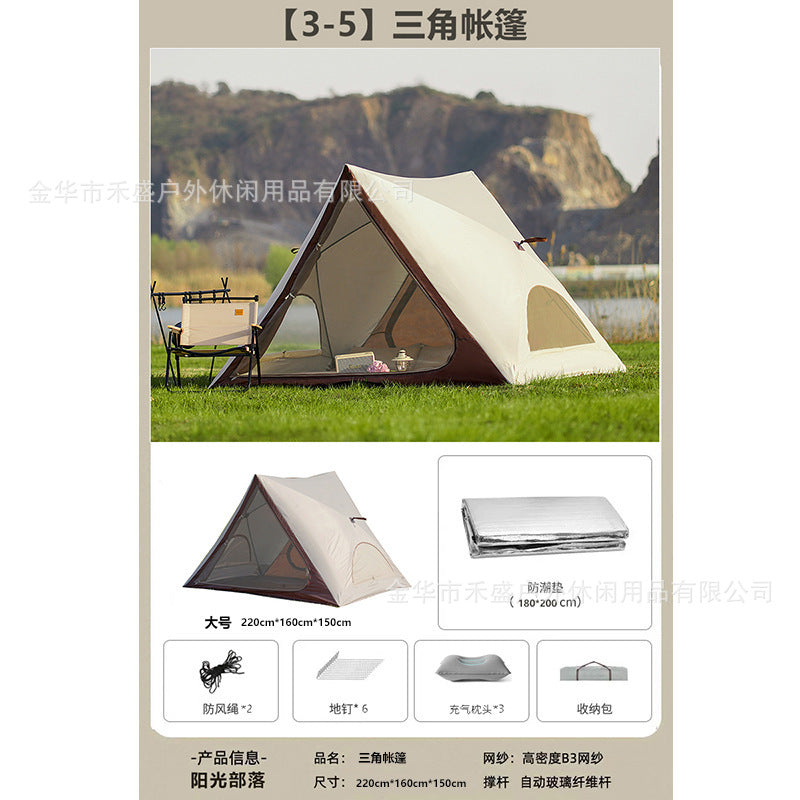Beach Tent Portable Outdoor Camping Triangle Tent Automatic Quick Open Beach Tent Sun Protection Beach Tent