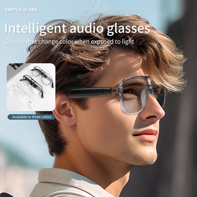 【Power Factory】Smart Glasses Bluetooth Glasses Double Beam Color Changing Lenses Listening to Music and Calling UV Protection