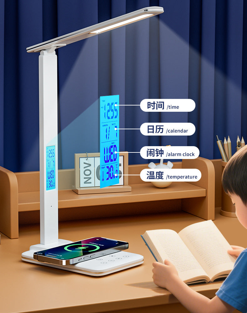 Multifunctional Rechargeable Desk Lamp Home Eye Protection Foldable Desktop Lamp Touch Dimmable Color Adjustable Bedside Reading Lamp Gift