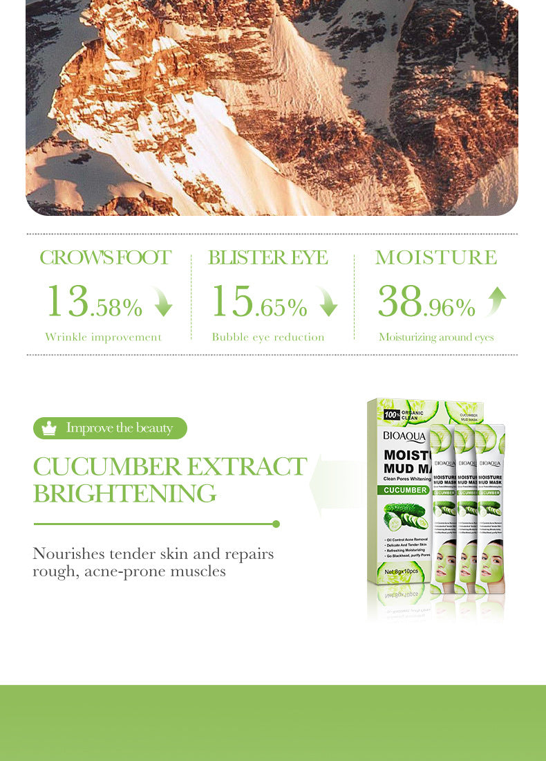 Cleansing Mask BIOAOUA Cucumber Pore Cleansing Smear-On Portable Mud Mask  Foreign Trade Wholesale