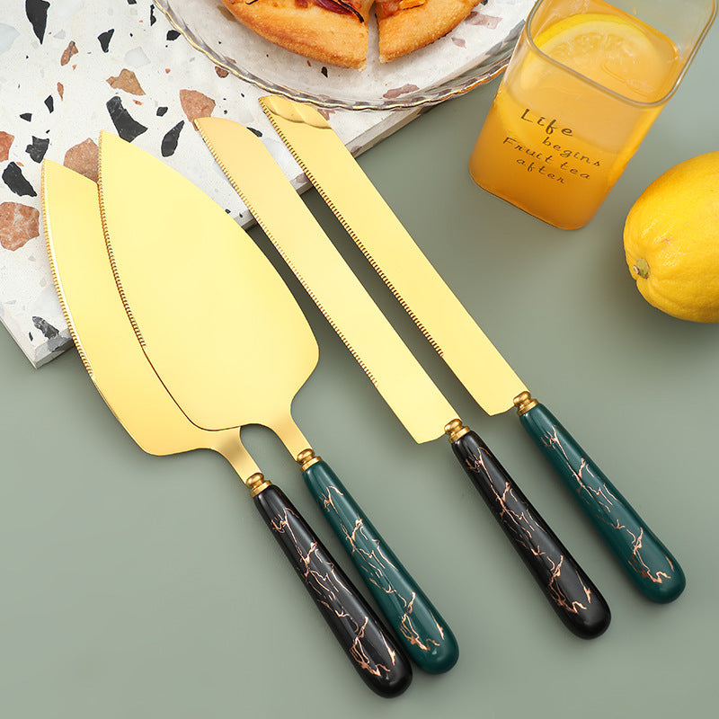 Ceramic Handle Stainless Steel Knife and Spatula Gift Set Creative Baking Tools Cheese Knife Butter Knife Cake Spatula Pizza Spatula