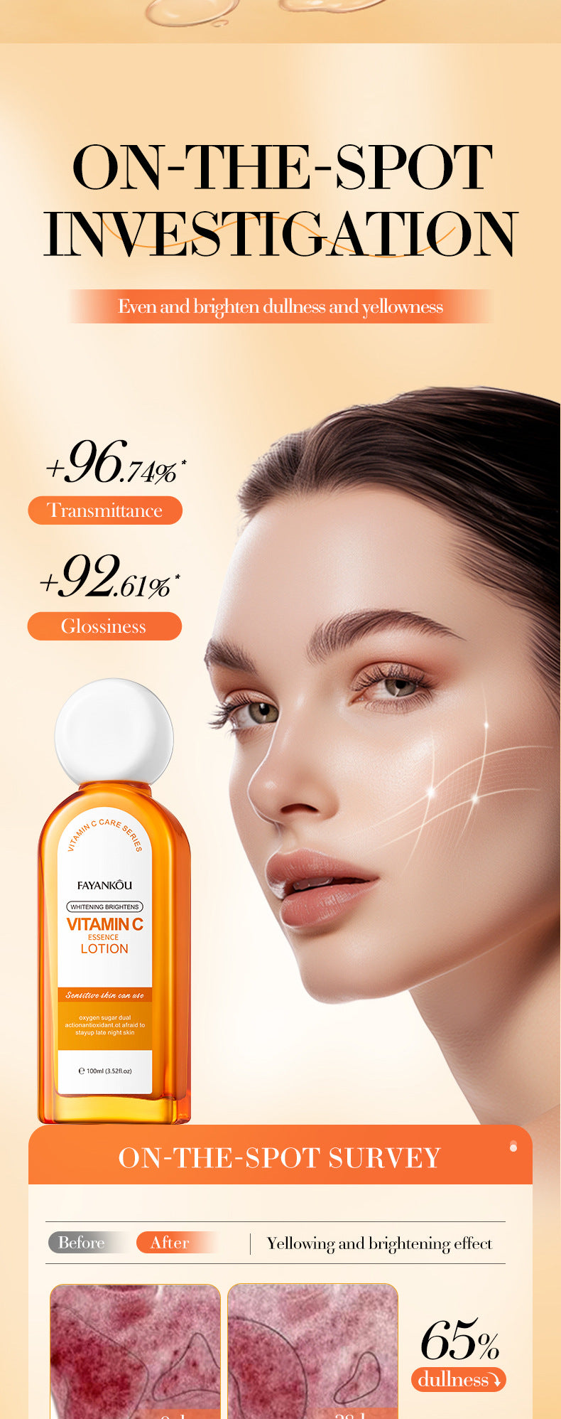 VC Whitening and Brightening Essence Lotion FAYANKOU Moisturizing lotion cross-border foreign trade wholesale