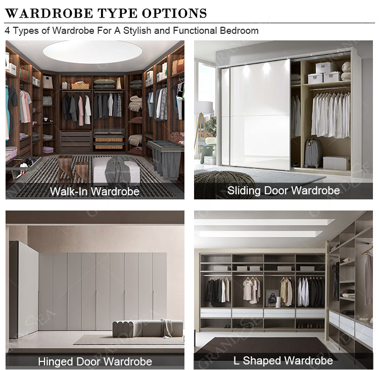 Best Selling in 2024 Luxury Bedroom Wall Wardrobe Design Custom Glass Door Wardrobe Bedrooms Walk in Closet