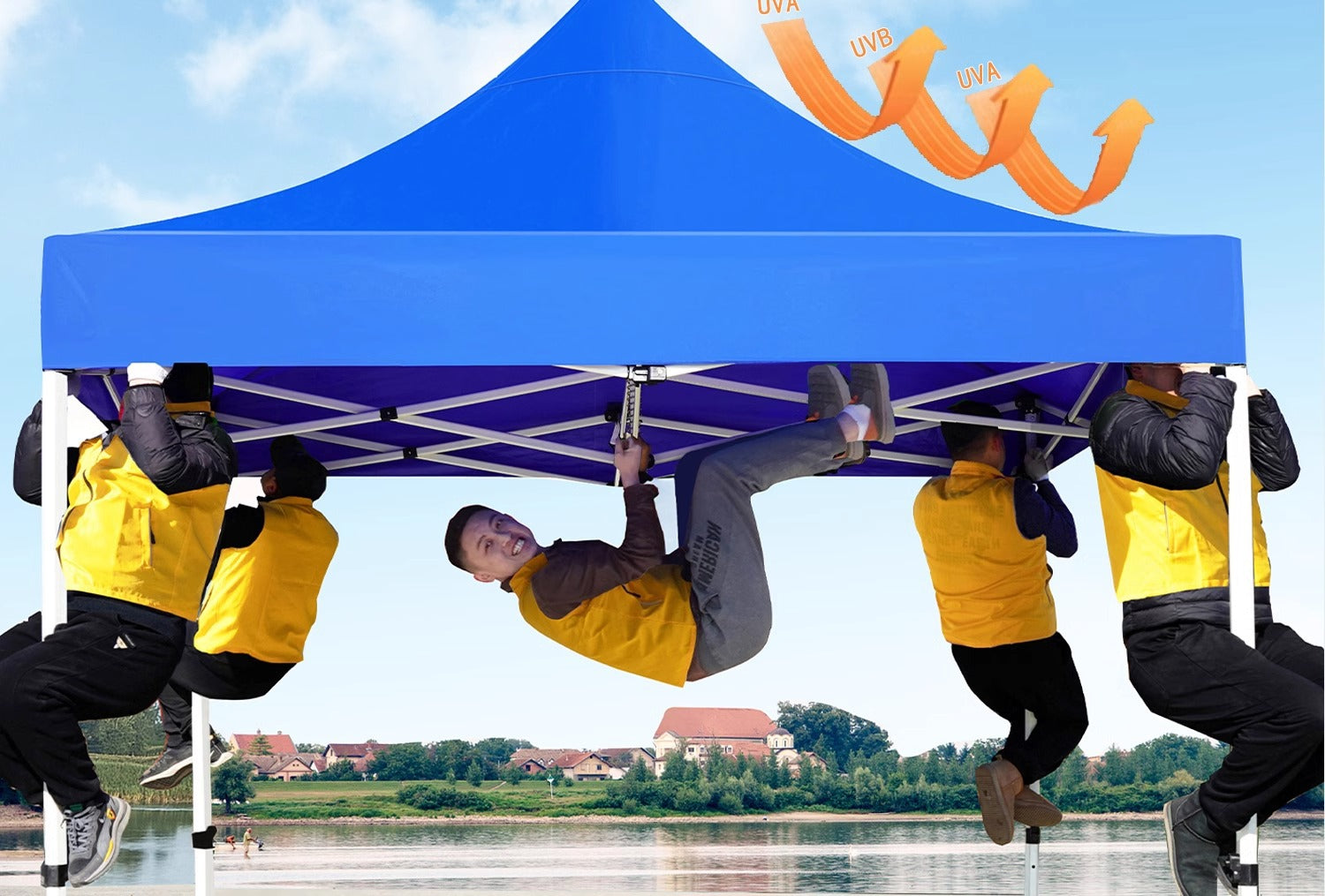 Four-Legged Rainproof Tent Four-Corner Sun Umbrella Outdoor Canopy Sunshade Stall Use Rain Cover Retractable Folding Tent