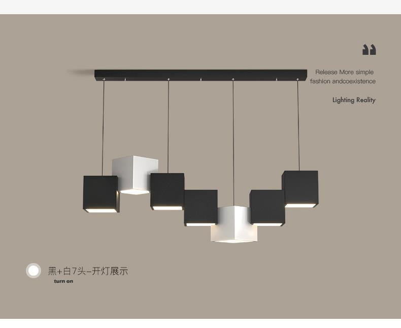 Art Cube Restaurant Light Modern Dining Table Pendant Light Simple Trendy Office Desk Bar Counter Study Room Restaurant Grand Lighting Fixture
