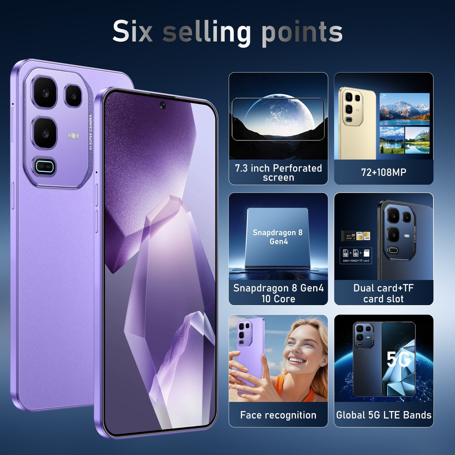 Bestselling Mobile Phone Note 50 Pro Android Phone7.3Large Screen16+1T Smartphone compatible