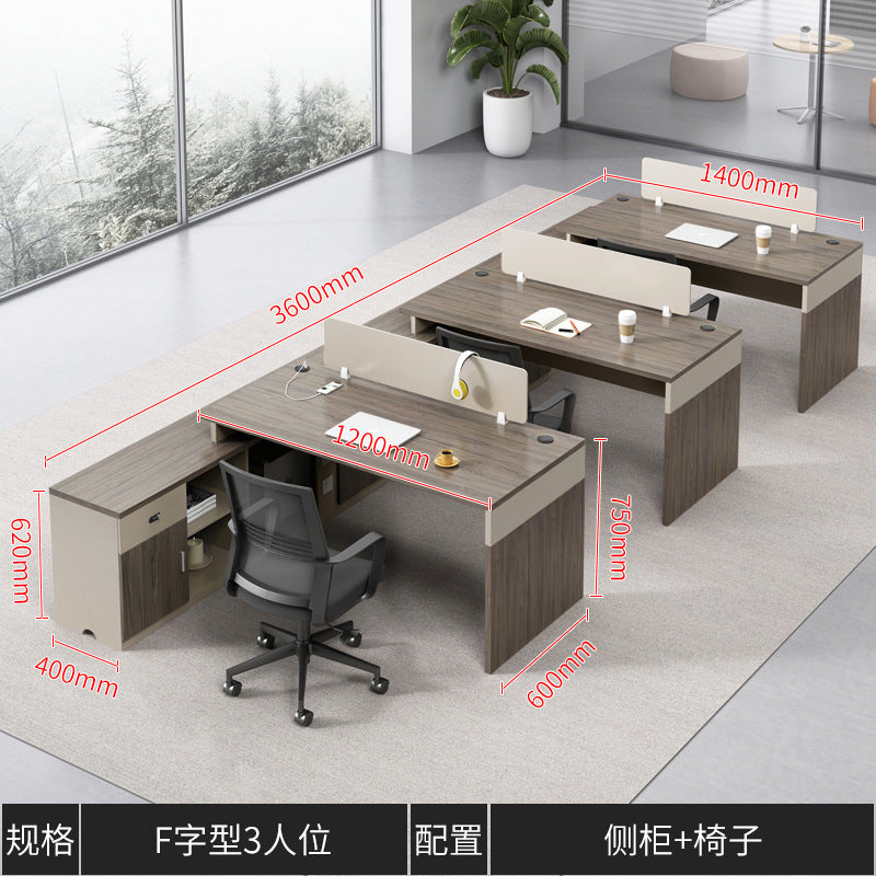Financial Office Desk Employee Position Staff Office Desk and Chair Set Simple Modern Three-Person Company Computer Desk