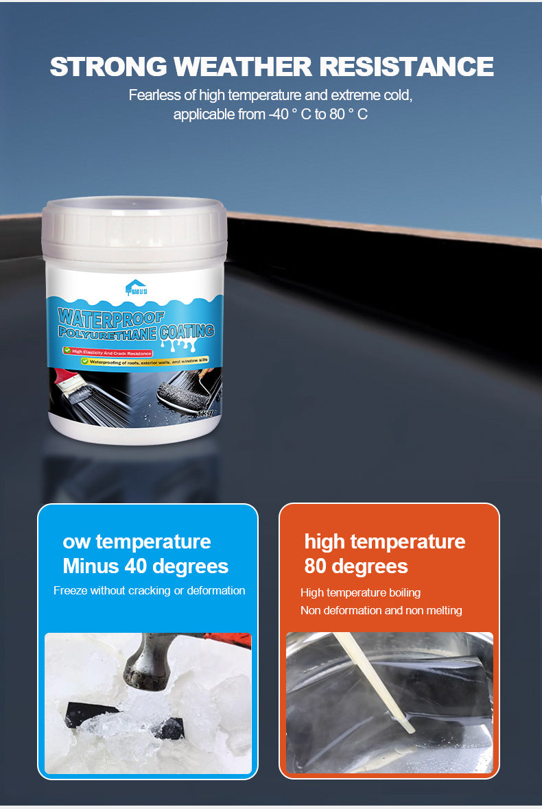 Waterproof Polyurethane Coating Roof Window Sill Liquid Membrane Flat House Crack Leak Sealant Anti-Seepage