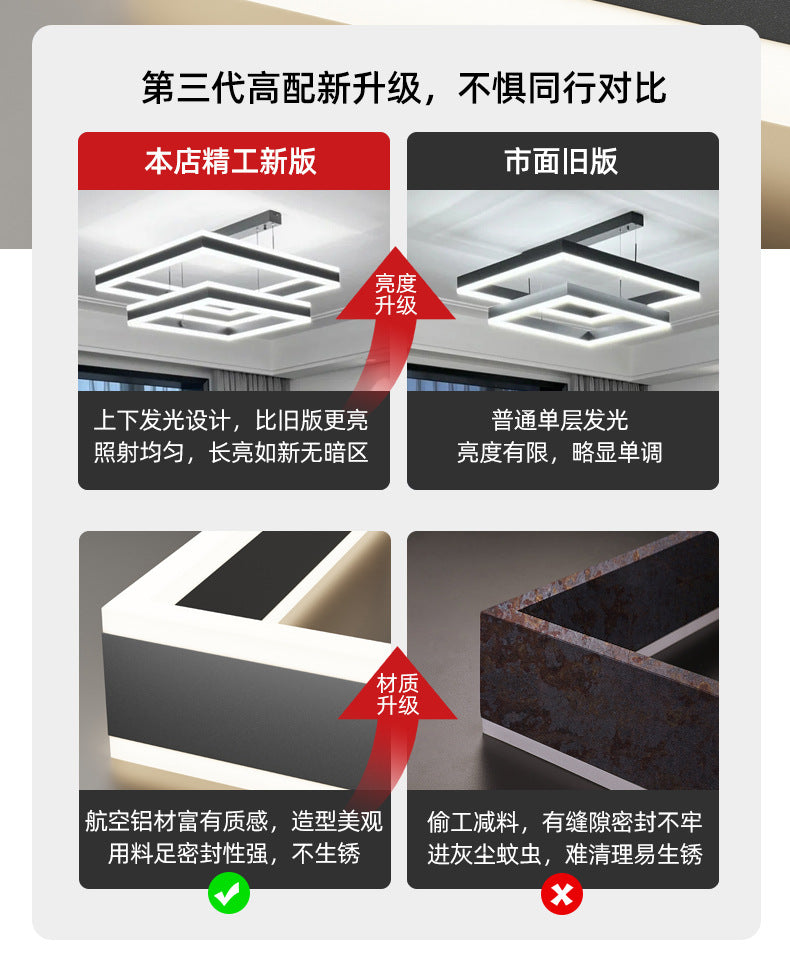 Chandelier for Living Room with High-End Feel, Main Light for Hall, Modern Minimalist Bedroom Light, Dining Room Light, Creative and Unique Design led Bar Counter Lamp