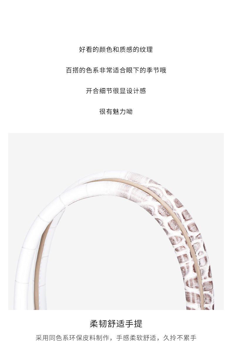 European and American New Style Platinum Bag Crocodile Pattern Women Genuine Leather High-end Fashion Women's Bag Single Shoulder Crossbody Large Capacity Handbag