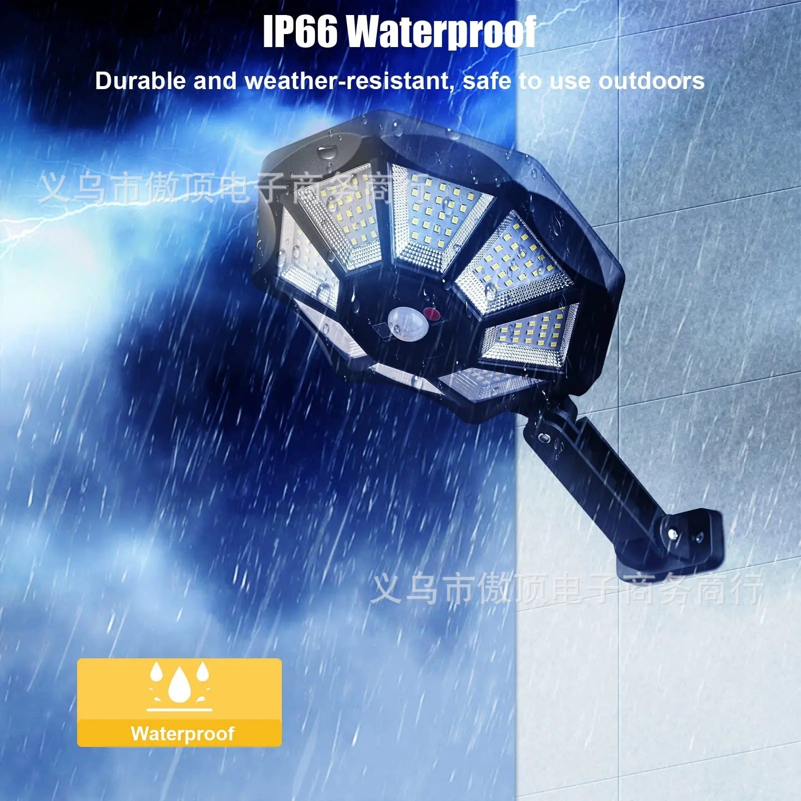 New Solar Light Outdoor Courtyard Human Body Sensing Street Light Remote Control Wall Light Waterproof Garden Garage Light