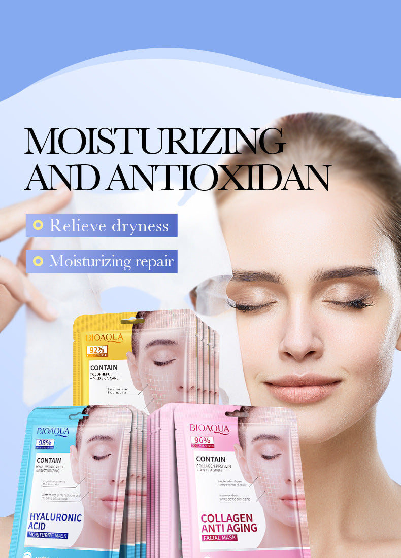 Foreign Trade  BIOAOUA Hyaluronic Acid Moisturizing Mask Moisturizing Brightening Hydrating Mask Skin Care Products Genuine Wholesale