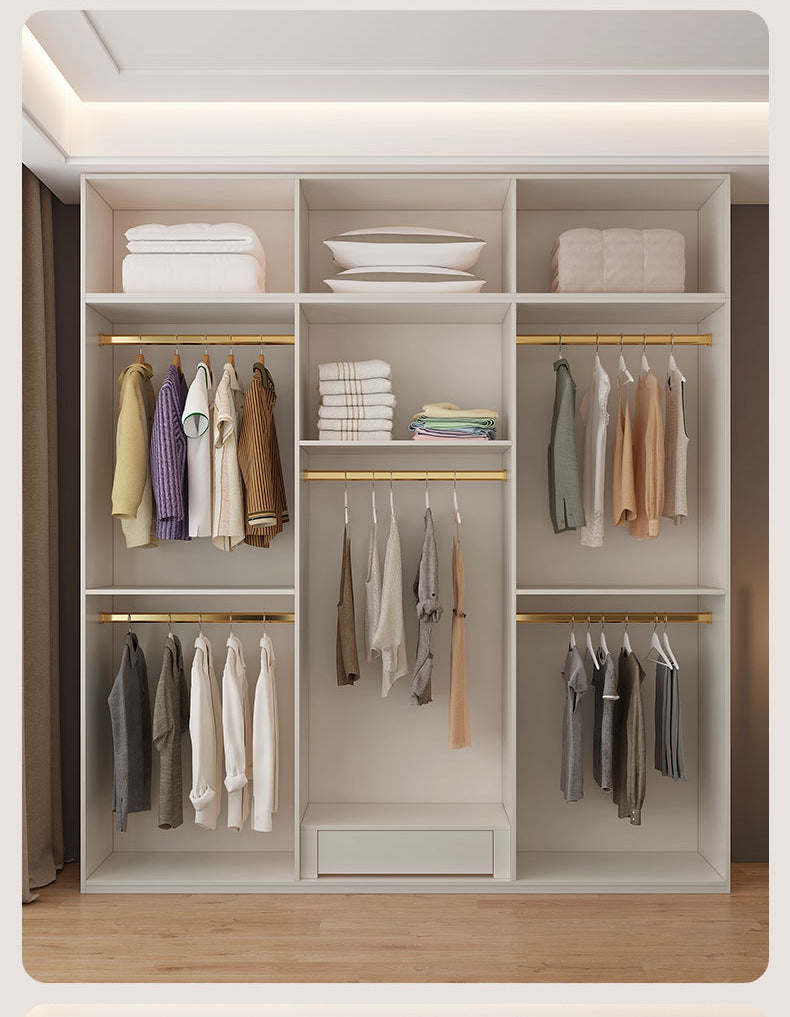 Wardrobe Solid Wood Hanging Area Multi-Bedroom Home Eco-Board Children's Room Corner Computer Desk Desk Cabinet Integrated Wardrobe