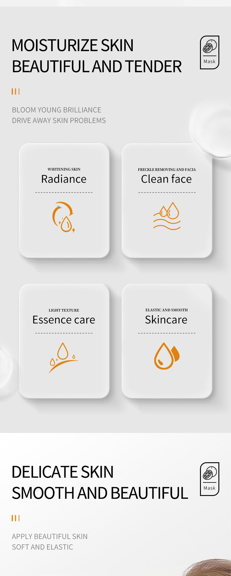 Vitamin C Facial Mask25gSADOER Hydrating Moisturizing and Nourishing VC Facial Mask Sheet Pack Live Export Wholesale