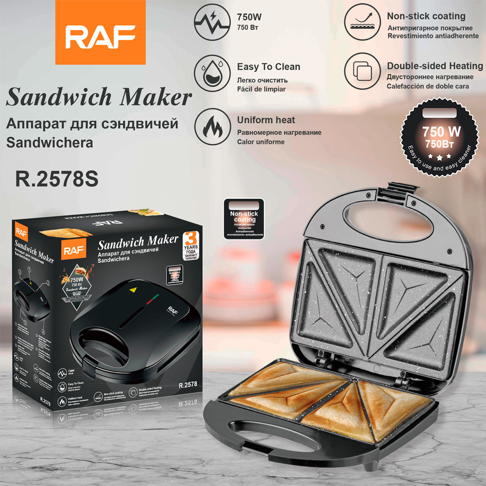 RAF European Standard Household Dual Multifunctional Toast Waffle Breakfast Machine Heating Sandwich Maker2578