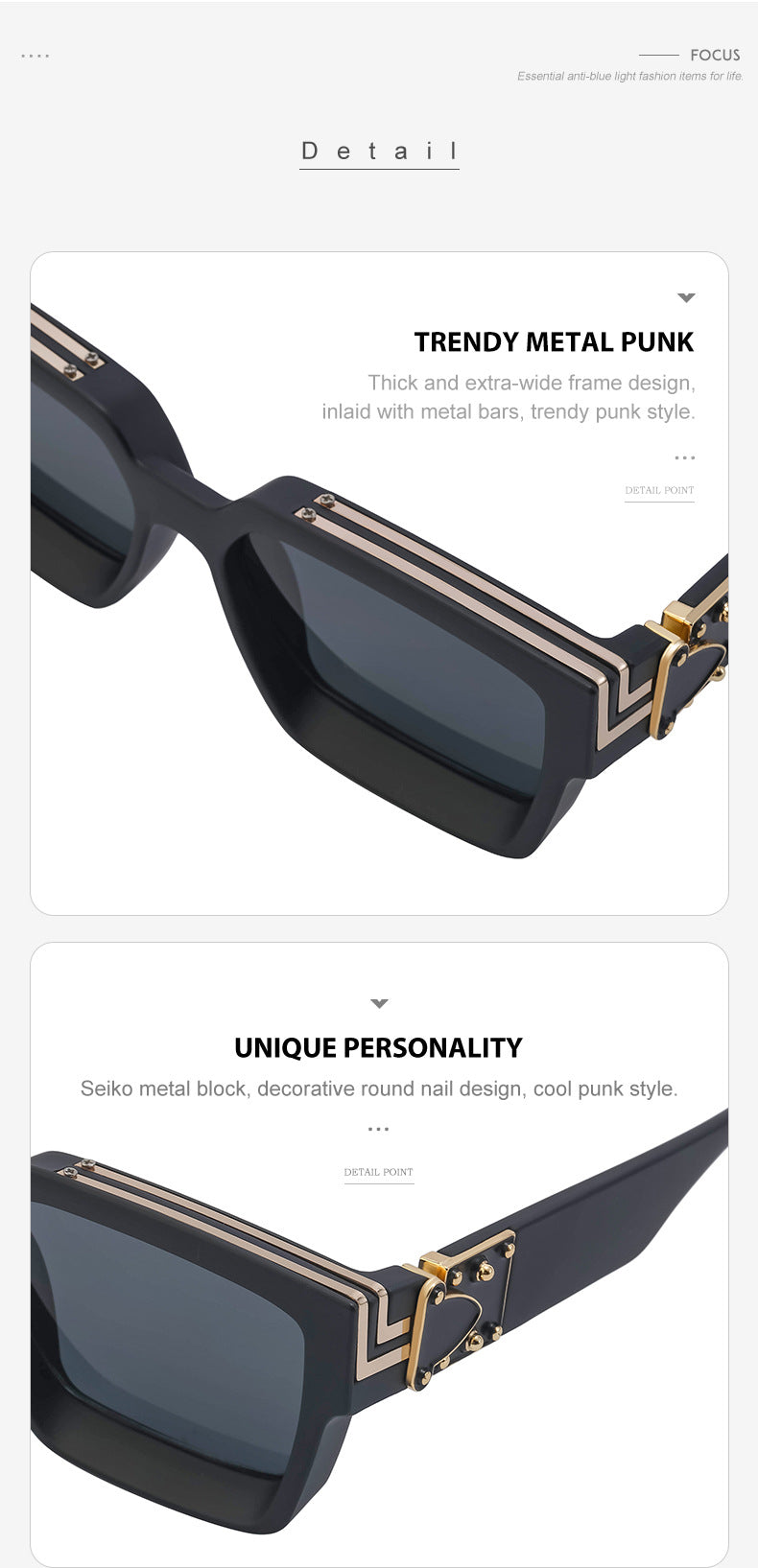 0k Billionaire Style Sunglasses Men Fashion Internet Celebrity Sunglasses Women High-end Glasses Square Frame Sunglasses
