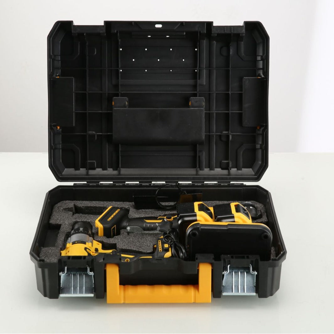 Multifunctional lithium battery tool two-piece set21V Brushless Angle Grinder Rechargeable Electric Impact Hand Drill