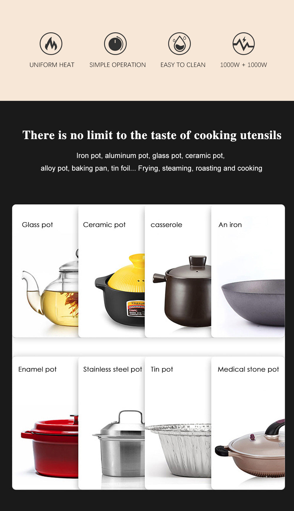 European Standard Electric Stove for Home Use Enclosed Electric Stove Insulated Dual Burner Constant Temperature Universal Electric Stove