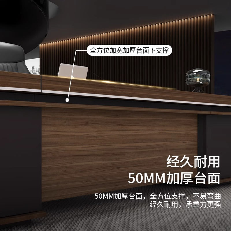 Office Desk Boss Desk and Chair Set Bookshelf General Manager Office President Executive Desk Simple Modern Office Desk