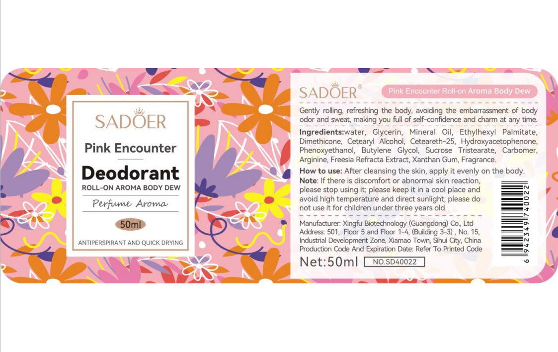 Full English Antiperspirant SADOER Lan Feng Ling Roll-On Deodorant Portable Long-Lasting Fragrance  Wholesale