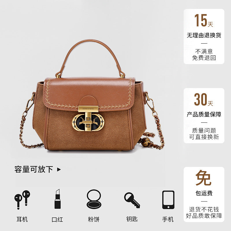 European and American Retro Niche Stylish Small Square Bag Chain New Texture Handbag Fashion Versatile Shoulder Crossbody Bag for Women