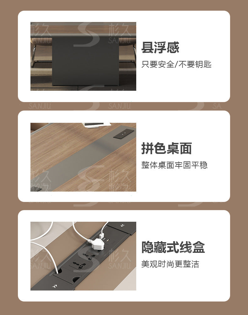 Office Conference Table Long Table Simple Modern Long Strip Table Conference Room Table and Chair Set Lacquered Large Employee Training Table