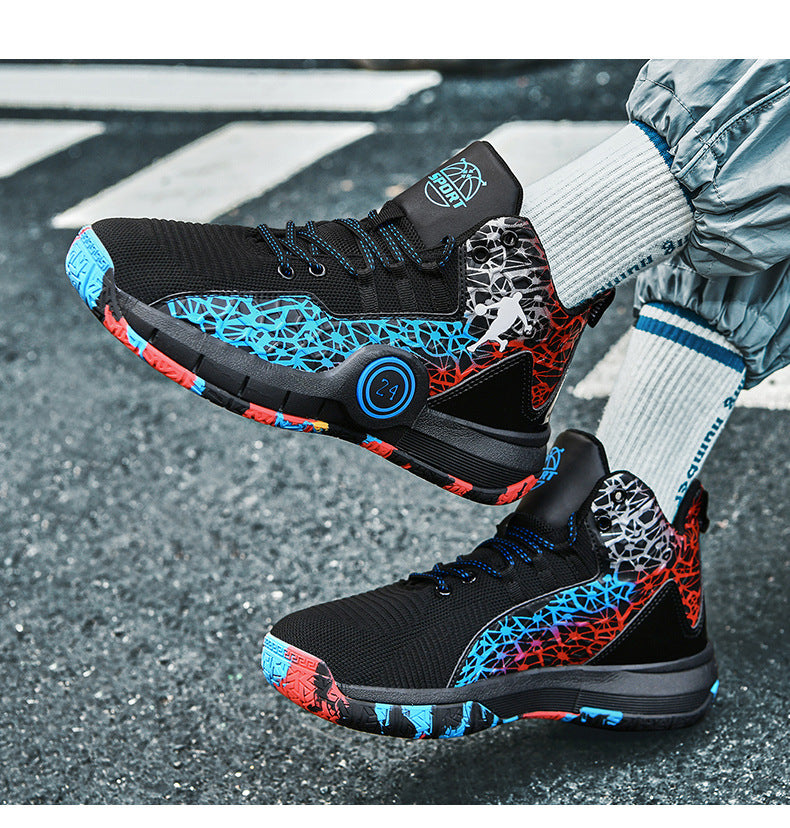 Youth Professional Basketball Shoes Men's Flyknit Mesh Sports Shoes Women's Student Trendy Practical Sneakers Wholesale