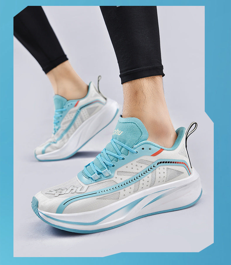 Summer Professional Marathon Soft Sole Mesh Breathable Sports Shoes Thin Running Shoes Men's Racing Long Distance Sports Shoes