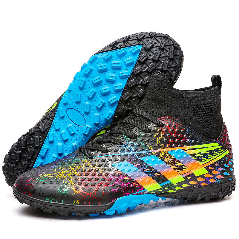 New high-top soccer shoes for men and women AG Spike TF Broken Nail Youth Student Grassland Competition Training Shoes