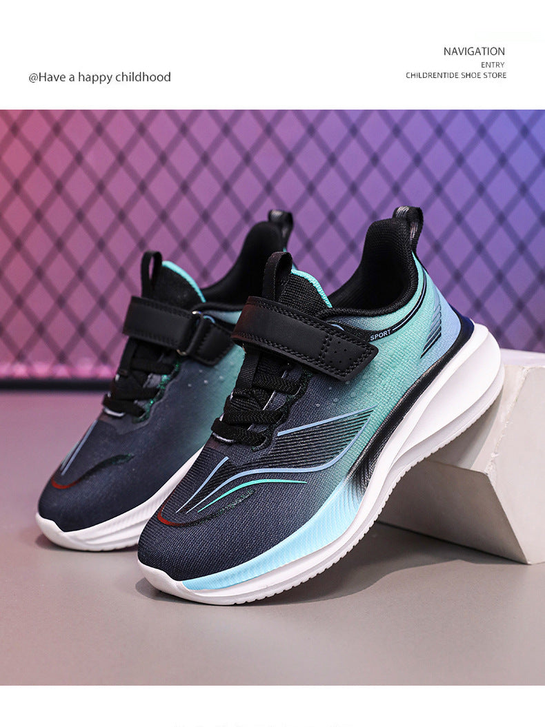 Children's Ultra-light Shock-absorbing Anti-slip Running Shoes Spring and Summer Medium and Large Children's Mesh Breathable Sports Shoes Children's Shoes Breathable Shock-absorbing