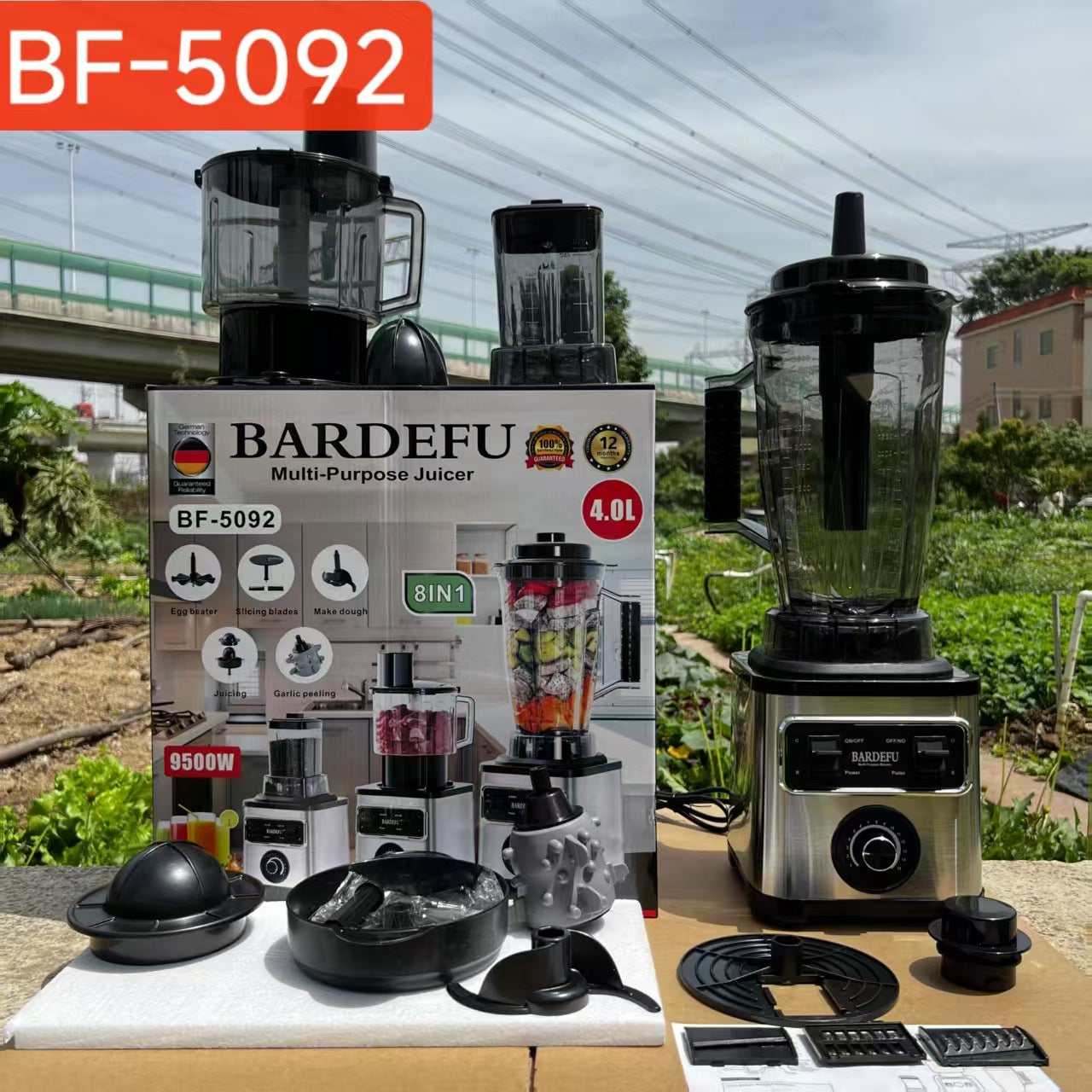 8in1blender North America Europe Stainless Steel Large Capacity Metal Blender Meat Grinder Juicer  Hot Sale