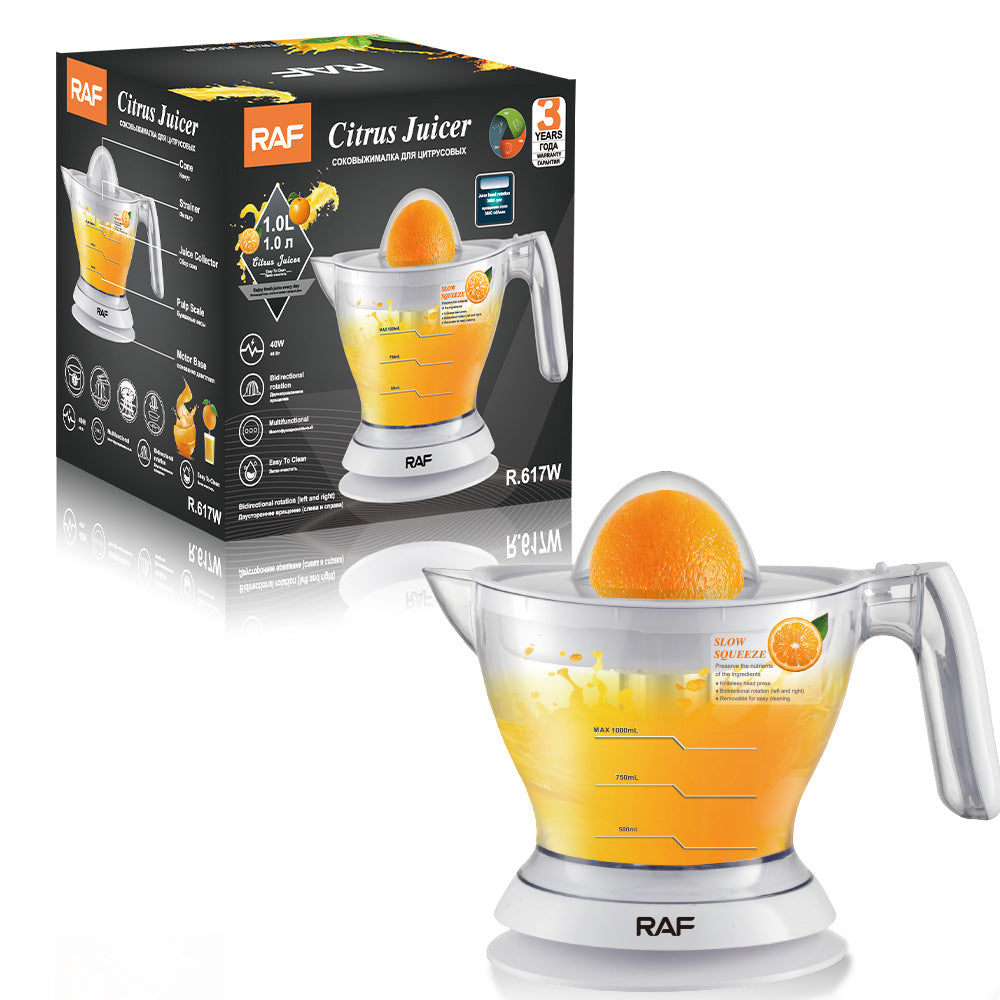 RAF EU Standard Electric Fresh Orange Juicer Household Automatic Juicer Lemon Orange Juice Machine Small Portable617