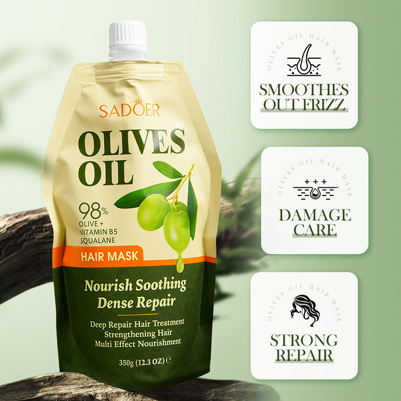 Olive Oil Hair Mask350g SADOER Repair and Improve Frizz Bagged Hair Mask Cross-Border Wholesale