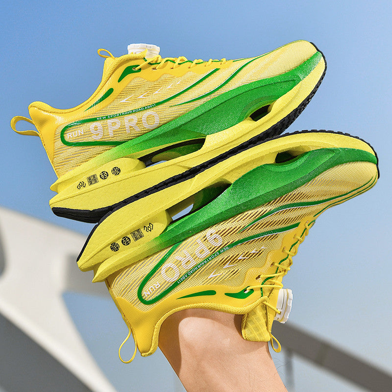 Red Rabbit9PRO Summer Breathable Jacquard Lightweight Sports Shoes with Rotating Buckle Casual Shoes Popcorn Carbon Plate Hollow Running Shoes