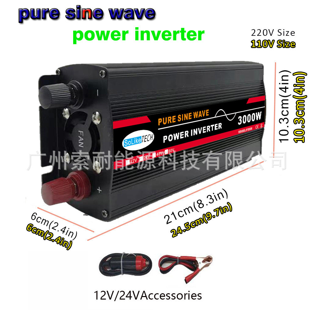 Pure Sine Wave Inverter Car Converter Car Inverter Power Supply DC12V/24V Turn AC110V/120V