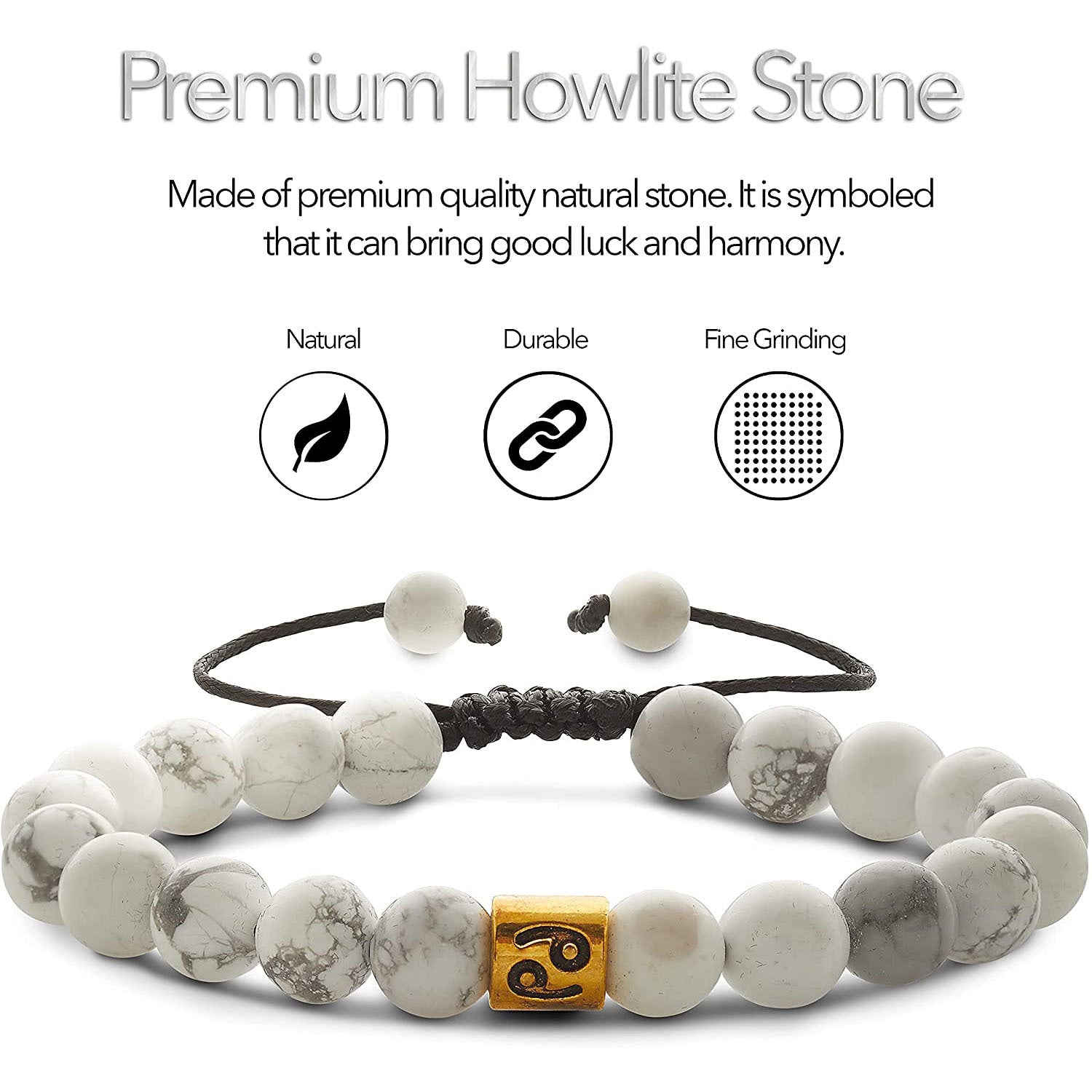 Hot Sale Lava Constellation White Turquoise Couple Bracelet Natural Stone Adjustable Handmade Woven Bracelet