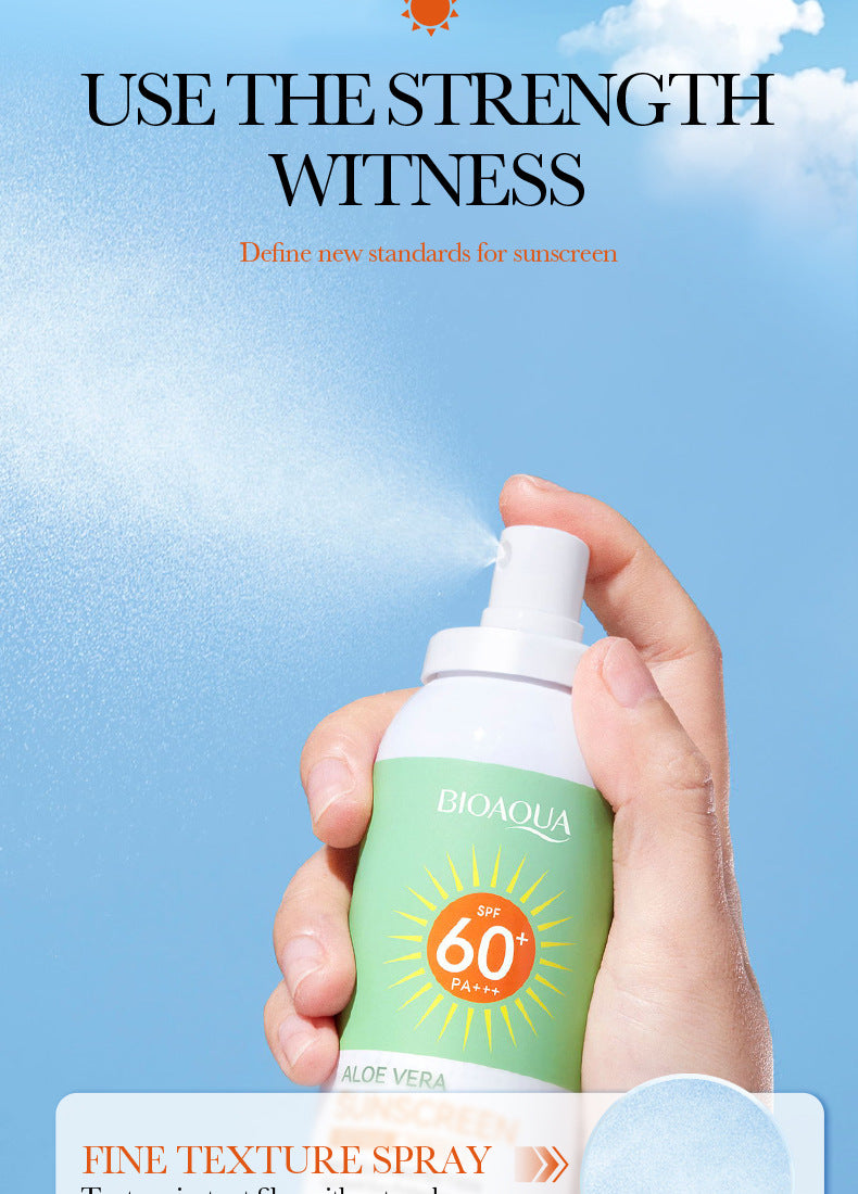 foreign trade BIOAOUA Aloe Vera Sunscreen Sunscreen Isolation Refreshing Three-in-One Sunscreen Spray Wholesale