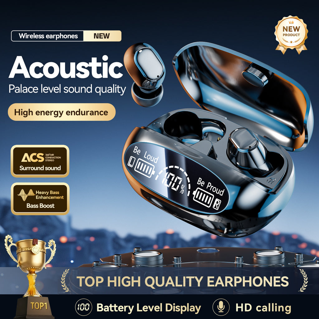 New M151Digital Display Headphones Ultra-Long Battery Life Mini In-Ear Comfortable Long-Wear Private Model Wireless Bluetooth Earphones