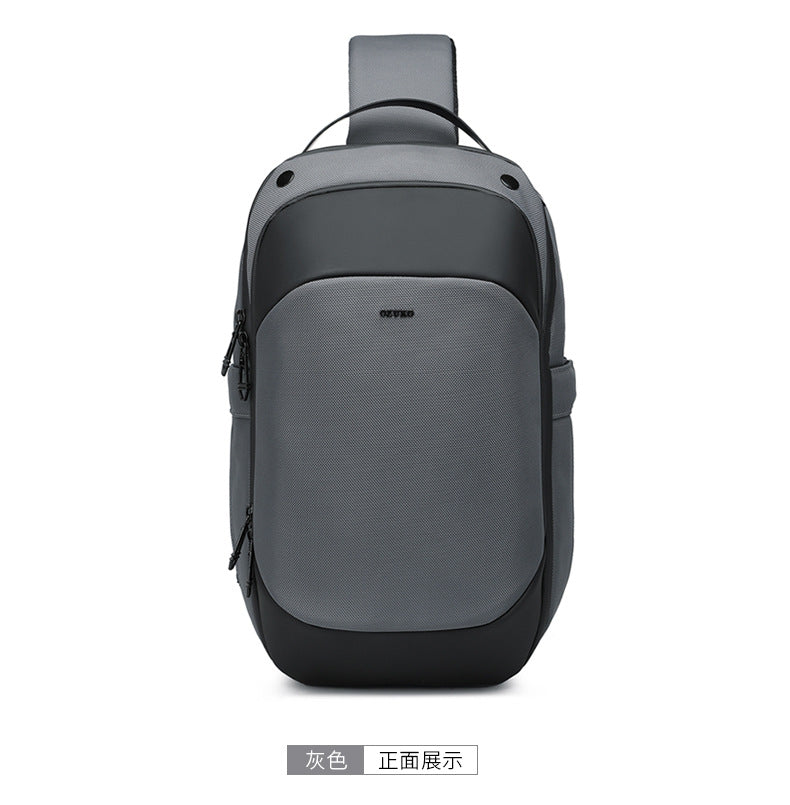OZUKO Business Chest Bag Men's Large Capacity Waterproof Crossbody Bag High-end trendy brand simple commuter portable bag