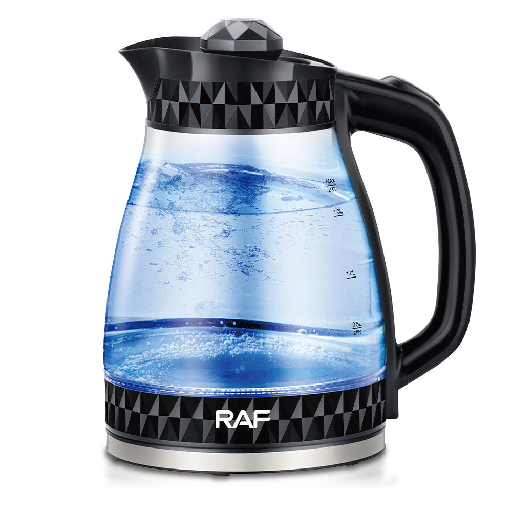 RAF European Standard Transparent Glass2L Electric Kettle Automatic Large Capacity Multi-Functional Kettle Overheat Protection