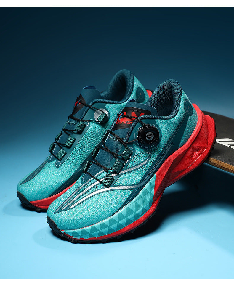 Full Palm Carbon Plate Sports Running Shoes Double Layer Popcorn Outdoor Trail Running Shoes Marathon Men's and Women's Shoes