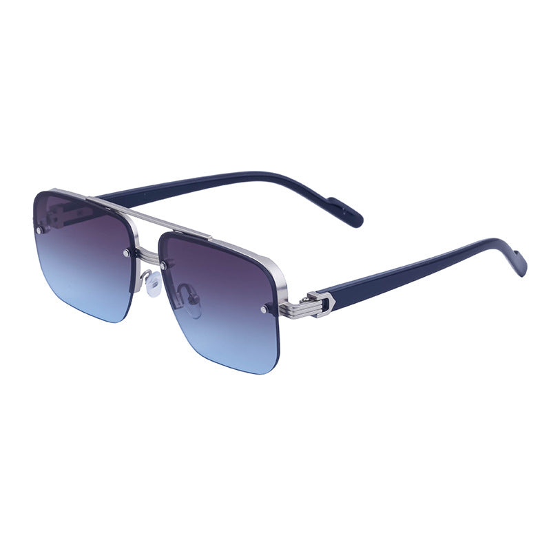 2025New Fashion Half-Frame Cut Edge Sunglasses for Women, High-End Driving Sunglasses for Men, Wholesale Glasses