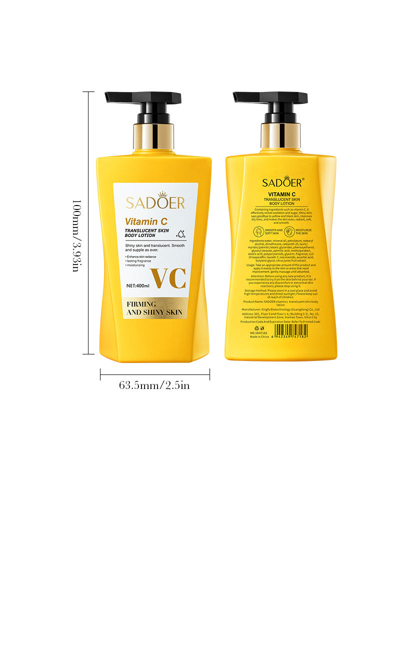 All English Vitamins C Translucent Body Lotion SADOER Moisturizing Body Lotion  Wholesale